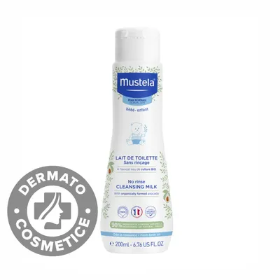 Lapte de curatare fara clatire pentru piele normala, 200ml, Mustela