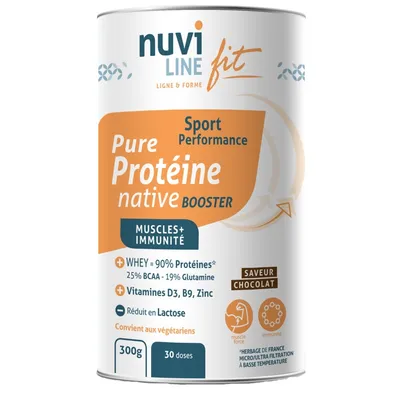 Pudra proteica din zer cu aroma de ciocolata, 300 g, Nuviline