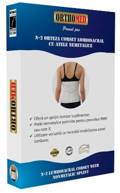 Orteza corset lombosacral cu atele nemetalice M, 1 bucata, Orthomed