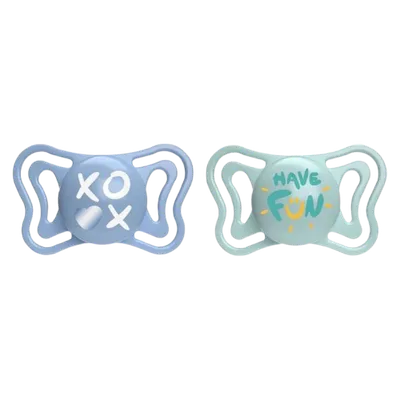 Suzete din silicon pentru copii 6-16 luni PhysioForma Light Glow Bleu, 2 bucati, Chicco