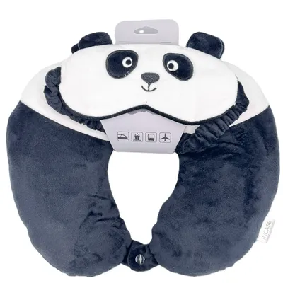 Perna pentru gat si masca de somn, Panda, Incase of Travel