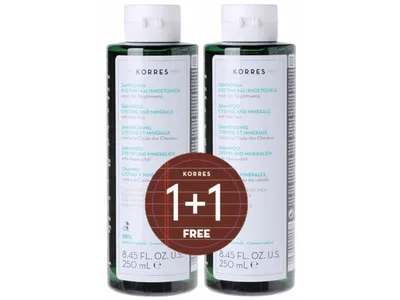 Pachet Sampon pentru barbati impotriva caderii parului, 2x 250ml, Korres