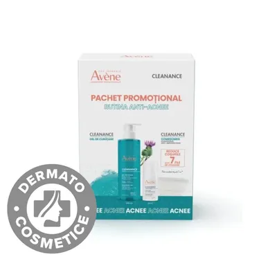 Pachet Concentrat anti-imperfectiuni Comedomed Cleanance 30ml + Gel de curatare Cleanance 400ml, Avene