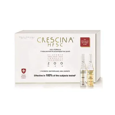 Tratament complet de crestere si combatere a caderii parului Crescina HFSC 200 Man, 10+10 fiole, Labo