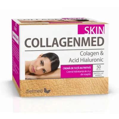 Crema de fata nutritiva Collagenmed Skin cu colagen si acid hialuronic, 50ml, Dietmed