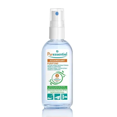 Lotiune spray antibacteriana pentru maini cu 3 uleiuri esentiale, 80ml, Puressentiel