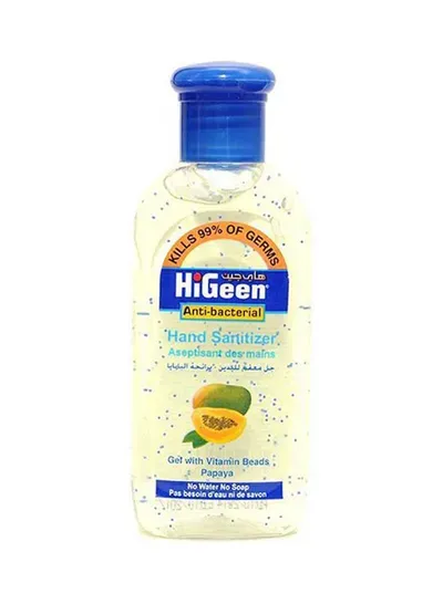Gel dezinfectant cu granule de vitamine A si E si lotiune hidratanta Papaya, 110ml, HiGeen