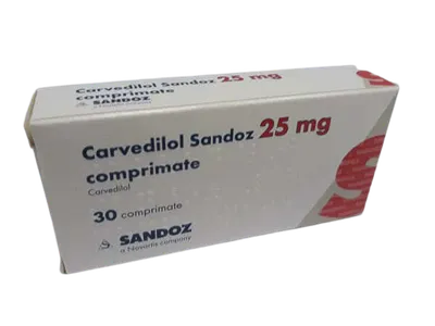 Carvedilol Sandoz 25 mg, 30 comprimate, Sandoz