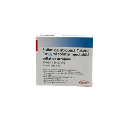Sulfat de Atropina 1mg/ml, 5 fiole, Takeda