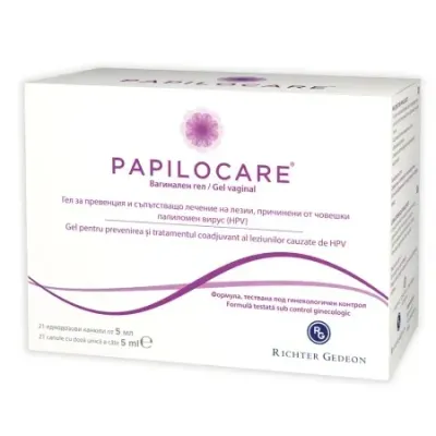 Papilocare gel vaginal, 5 ml x 21 canule, Gedeon Richter