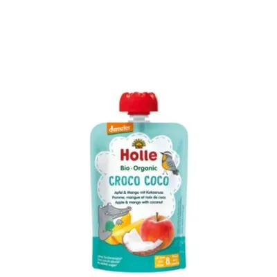 Piure de mere cu mango si nuca de cocos Croco Coco 8 luni+, 100g, Holle Baby Food