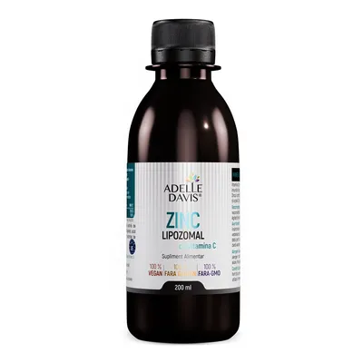 Zinc Lipozomal cu Vitamina C, 200 ml, Adelle Davis