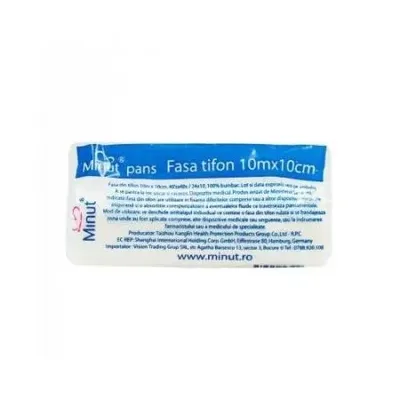 Fasa din tifon 10cm x 10m, 1 bucata, Minut
