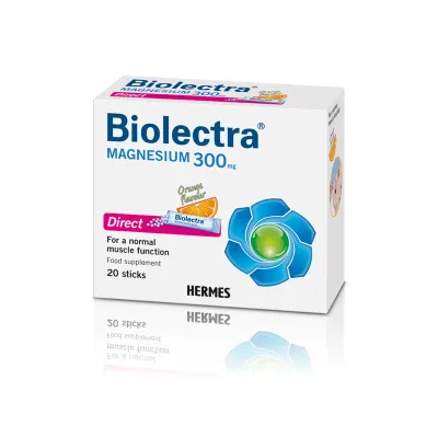 Biolectra Magneziu 300 mg Direct cu aroma de portocala, 20 plicuri, Hermes