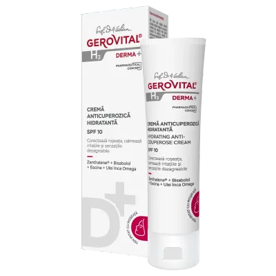 Crema Anticuperozica Hidratanta SPF10 Gerovital H3 Derma+, 50 ml, Farmec
