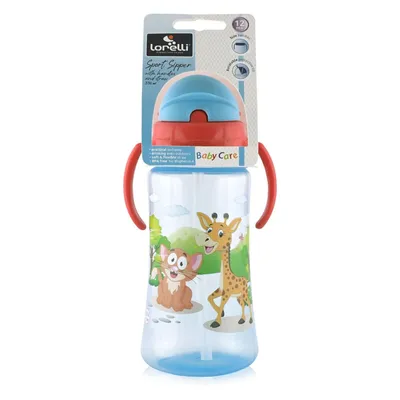Cana sport cu manere si pai moale pentru +12 luni albastra, 330ml, Lorelli