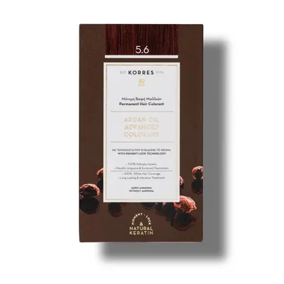 Vopsea de par Argan Oil 5.6 Red Light Brown, 50ml, Korres