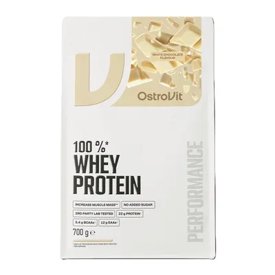 Proteina din zer cu aroma de ciocolata alba Whey Protein White Chocolate, 700 g, OstroVit