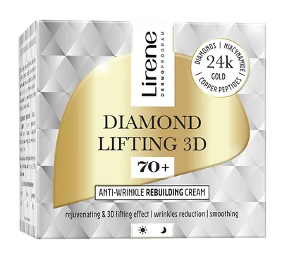 Crema reconstructie anti-rid 70+ pentru zi si noapte Diamond Lifting 3D, 50ml, Lirene