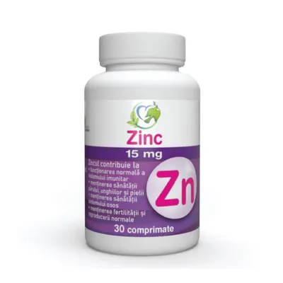Zinc 15 mg 30 comprimate, Justin Pharma