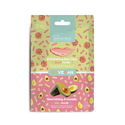 Set de 2 masti faciale cu Argila rosie 6ml + Avocado 6ml Skincare essentials, 1 bucata, IDC Institute