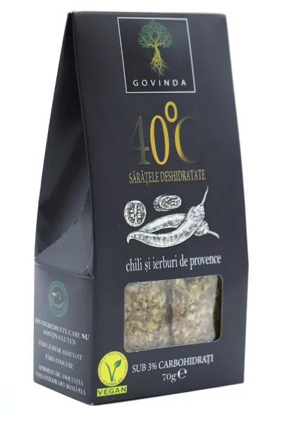 Saratele raw vegane deshidratate cu chili si ierburi de provence, 70g, Govinda