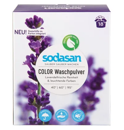 Detergent Pudră Eco pentru Rufe Colorate cu Lavandă, 1,01 kg, Sodasan