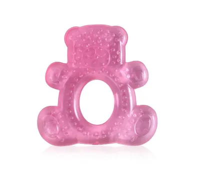 Jucarie de dentitie bebelusi 3 luni+ Bear Pink, 1 bucata, Lorelli
