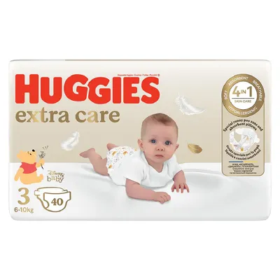Scutece Extra Care Nr. 3, 6 - 10kg, 40 bucati, Huggies