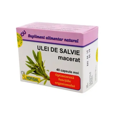 Ulei de salvie macerat, 40 capsule moi, Hofigal