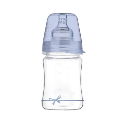 Biberon sticla baieti Diamond Glass Baby Shower, 150ml, LOVI
