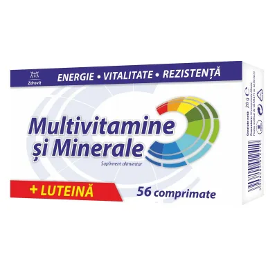Multivitamine + Minerale, 56 comprimate filmate, Zdrovit