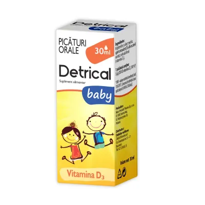 Detrical D3 Baby - vitamina D3 pentru copii, 30 ml, Zdrovit