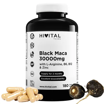 Maca Neagra, 3000mg, 180 capsule vegane, Hivital
