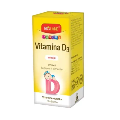 Picaturi solutie orala Vitamina D3 Bioland Junior, 10 ml, Biofarm