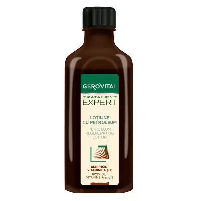 Lotiune regeneranta cu petroleum Gerovital tratament expert, 100 ml, Farmec