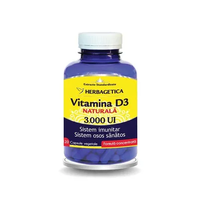 VITAMINA D3 NATURALA 3.000 UI 120 CAPSULE VEGETALE HERBAGETICA