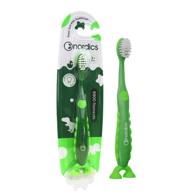 Periuta de dinti pentru copii 2+ ani Dino 6900 Super Soft, culoare verde, 1 bucata, Nordics
