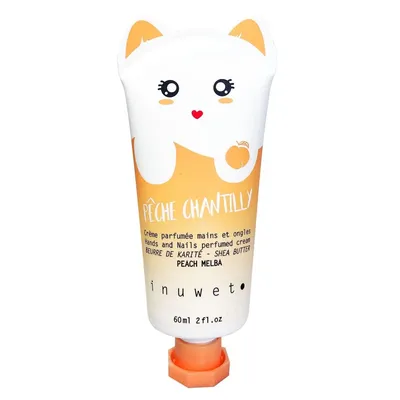 Crema hidratanta pentru maini si unghii cu parfum de piersica Peche Chantilly, 60ml, Inuwet