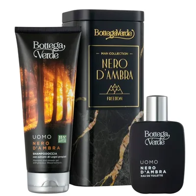 Set Sampon si gel de dus 2 in 1 200 ml + Apa de toaleta 50 ml Nero d'Ambra, Bottega Verde