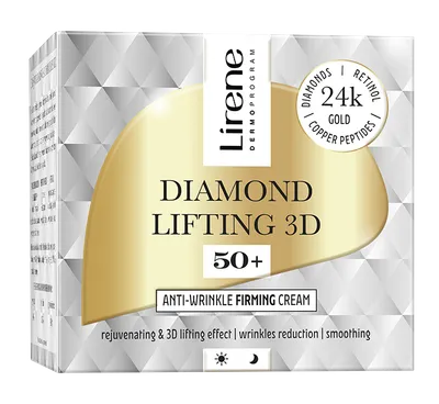 Crema anti-rid cu efect de fermitate 50+ pentru zi si noapte Diamond Lifting 3D, 50ml, Lirene