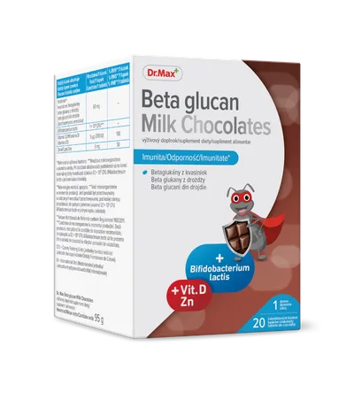 Dr Max Beta glucan ciocolata cu lapte, 20 tablete