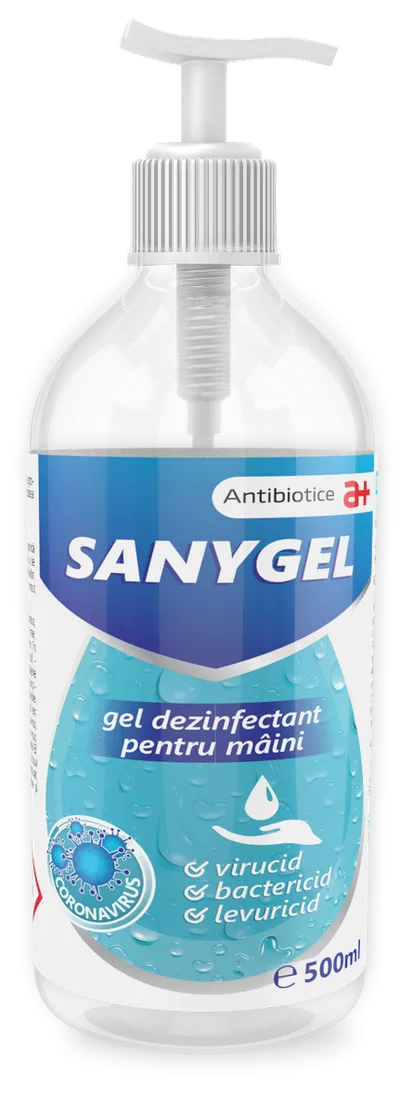 Gel dezinfectant pentru maini Sanygel, 500ml, Antibiotice