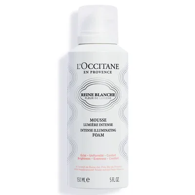 Spuma de curatare pentru luminozitatea tenului Reine Blanche Intense Foam, 150 ml, L'Occitane