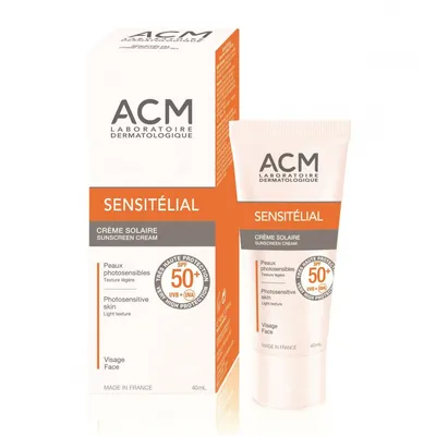 Crema pentru protectie solara SPF 50+ Sensitelial, 40 ml, ACM