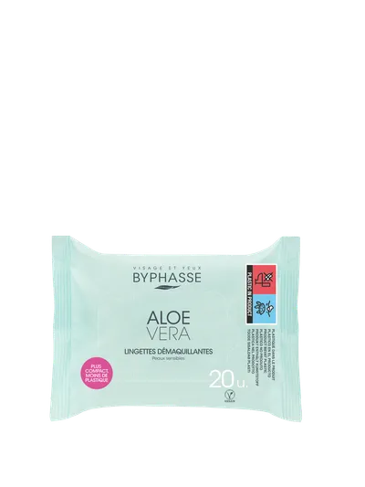Servetele demachiante pentru ten sensibil cu aloe vera, 20 bucati, Byphasse
