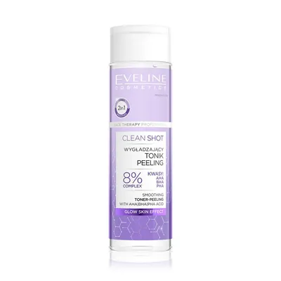Clean shot toner netezitor cu efect de peeling, 200ml, Eveline Cosmetics