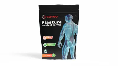 Plasture cu efect termic pentru dureri musculare si articulare 12 cm x 18 cm, 1 bucata, Saneo