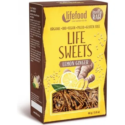 Rulouri cu lamaie si ghimbir raw Bio, 80g, Lifefood