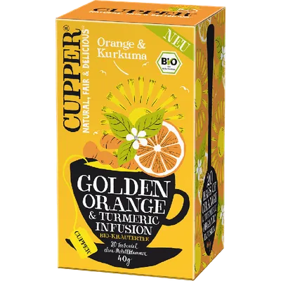 Ceai eco infuzie de portocale si turmeric, 20 plicuri, Cupper
